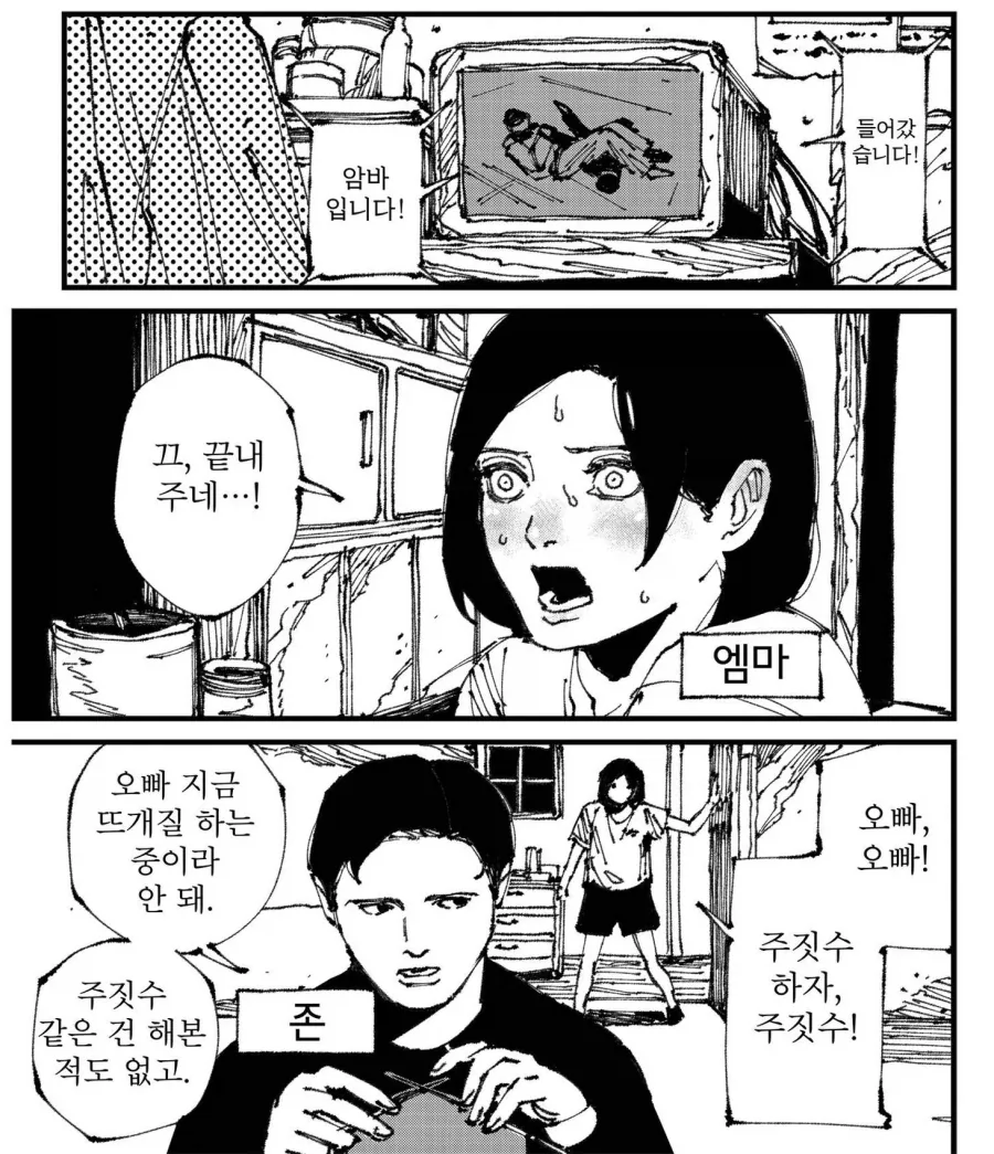 UFC를 감명 깊게 본 여동생이 오빠에게 한판 하자는 만화_1.webp
