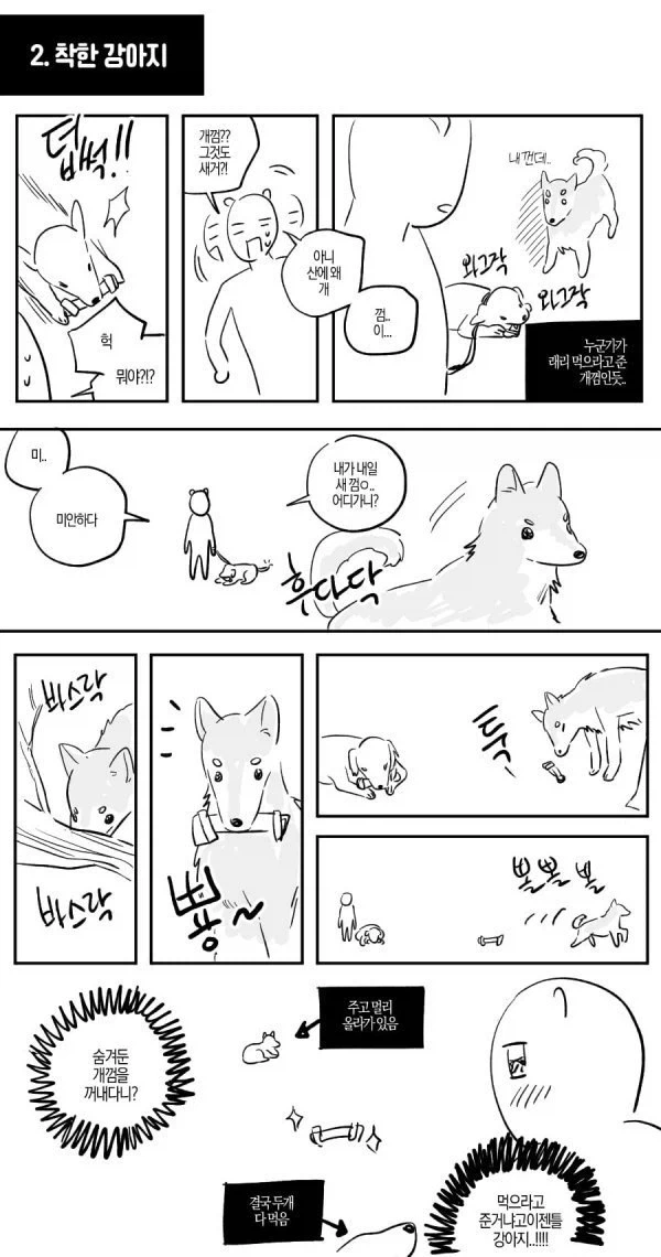 산에서 조난당했는데 유기견을 만난.manhwa_6.webp