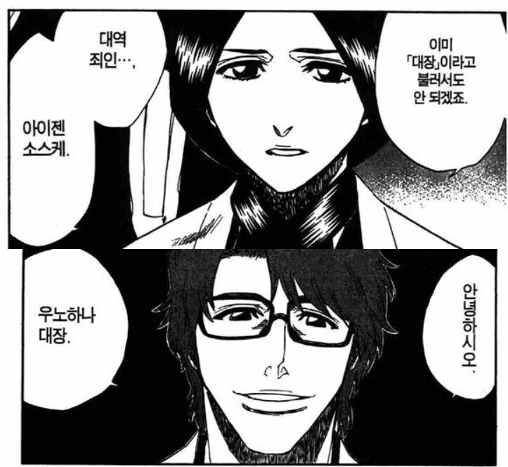 블리치) 아이젠이 싸우는 것도 멈추고 바로 잡으려 했던 장면 이미지 23