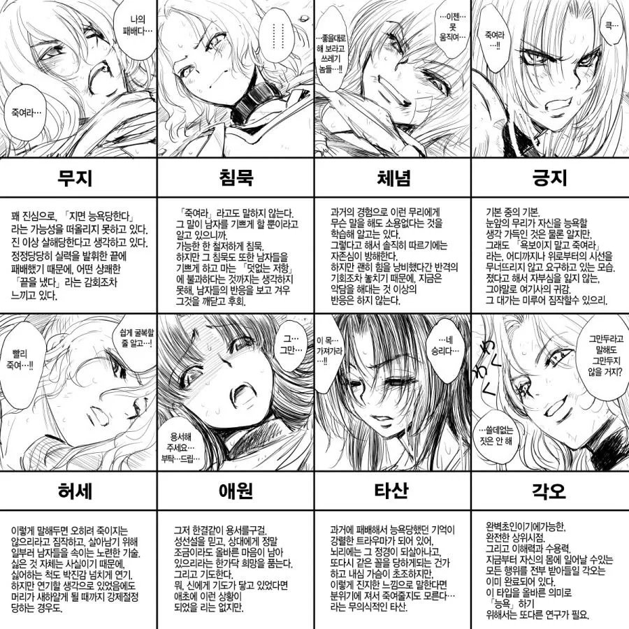 만화에서 패배시 여기사들의 표정.jpg