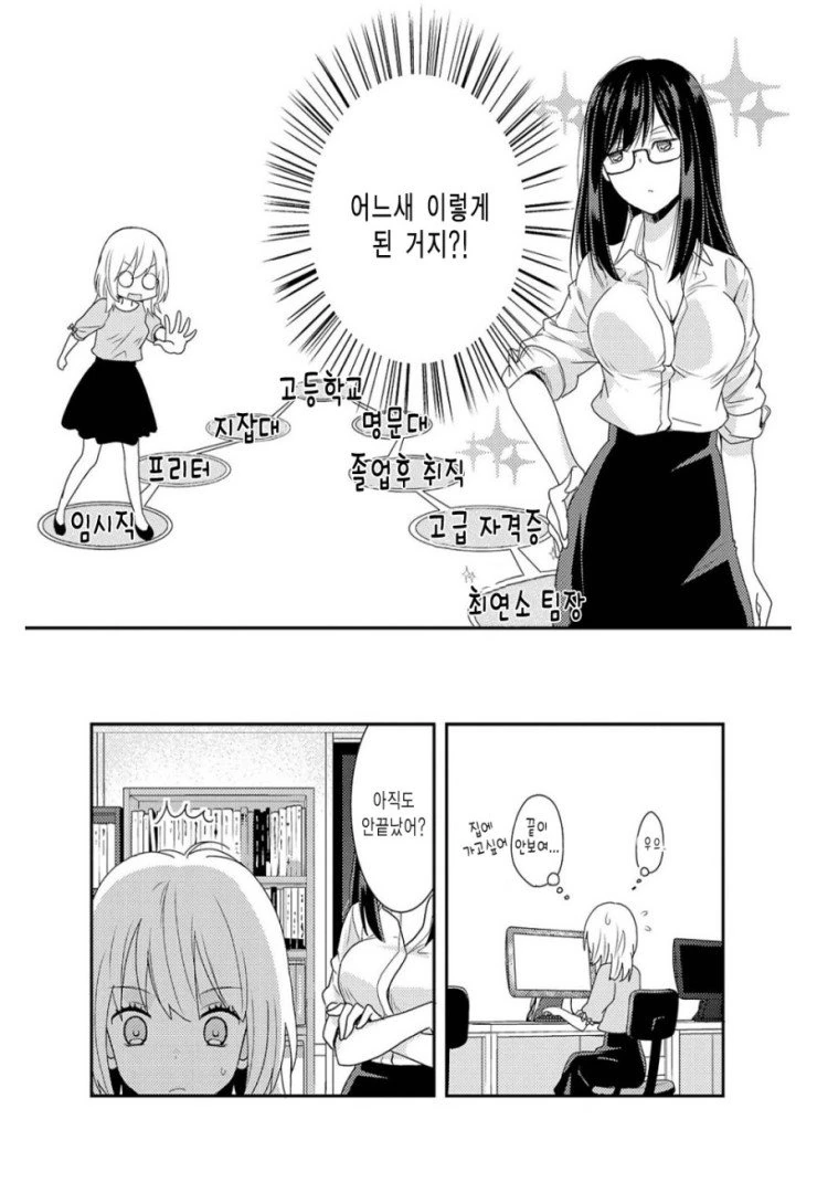 백합) 일찐녀가 부하로 들어오는.manga - 이미지 5