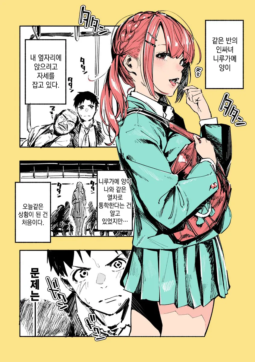 같은 반 빅 ㅃㄷㅇ녀가 전철에서 ㄷㅊ하는 만화.manhwa