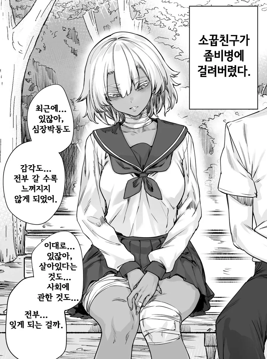 좀비병으로 점점 감각을 잃어가는 여자친구 만화.manhwa