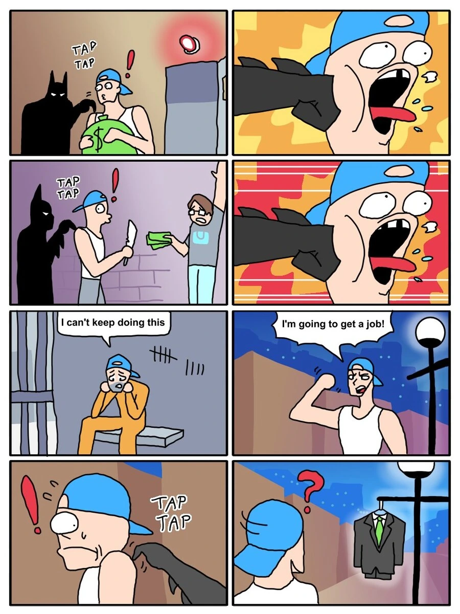 배트맨에게 시달리는데 지친 범죄자.manga