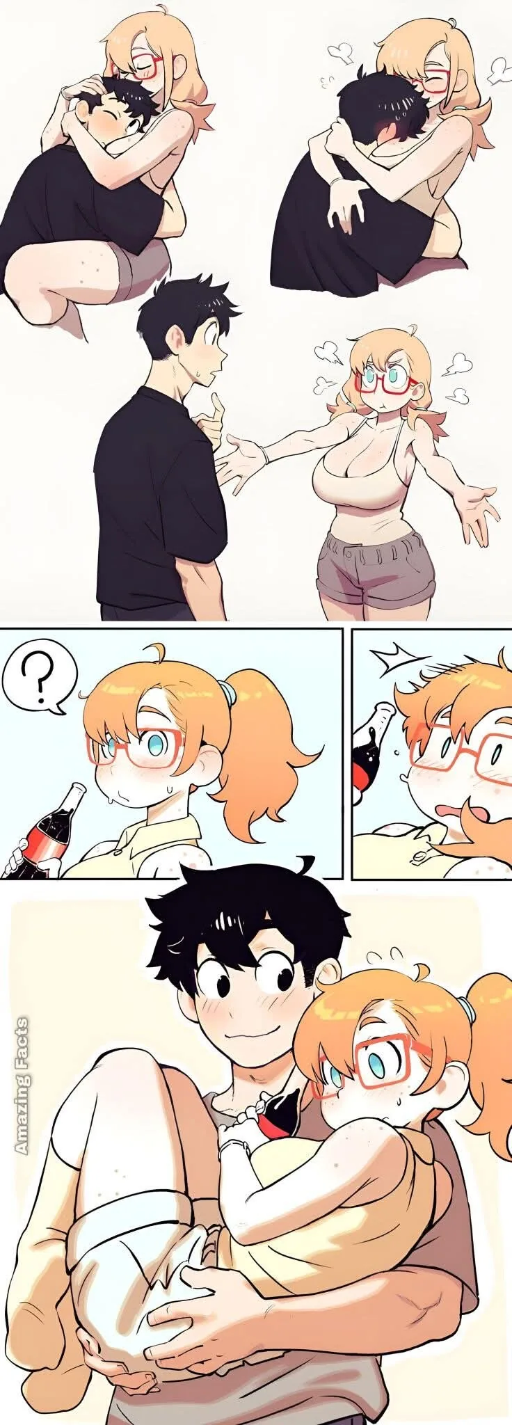 빨간 뿔테안경 주근깨 소녀 순애 만화.comic - 이미지 2