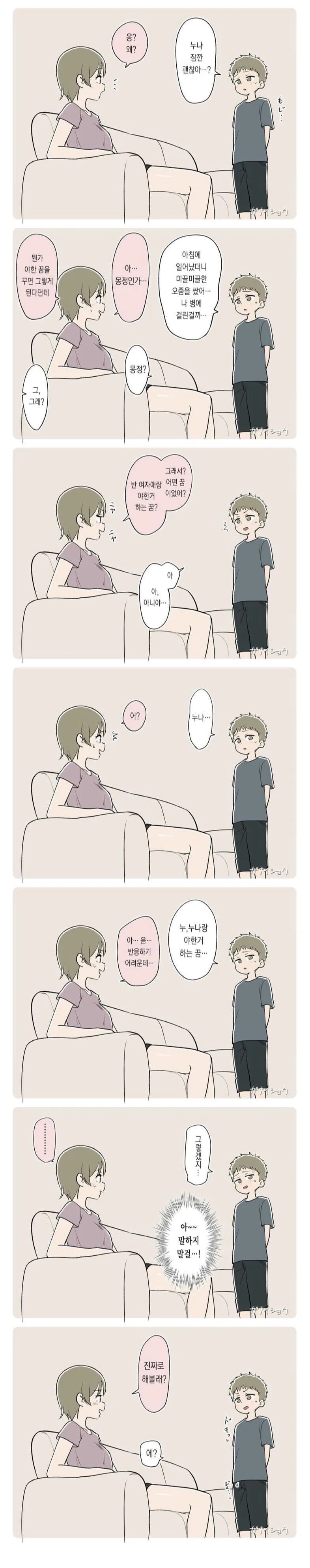 누나... 나 몽정했어...manwha