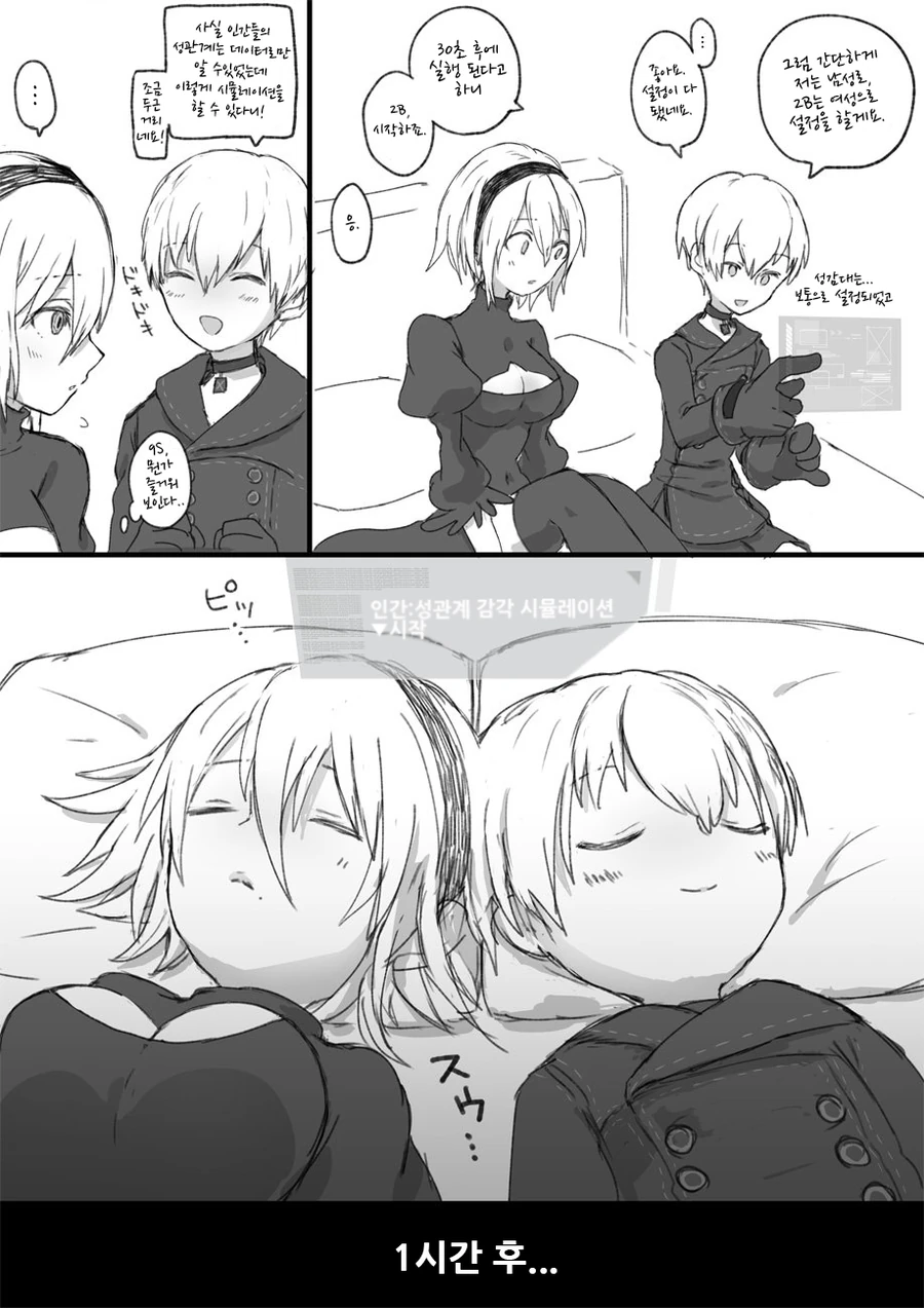 ㅎㅂ) ㅅㄱㄱ를 시뮬레이션 해보는 2B와 9S.manga