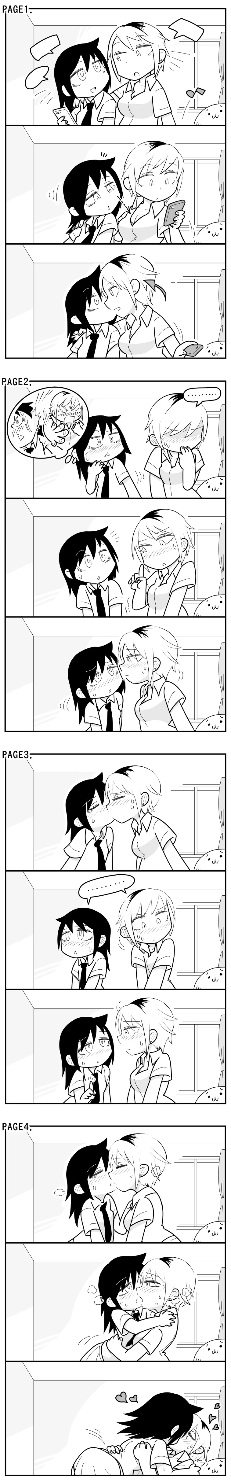 와타모테) 고개 돌리다 실수로 키스하는 만화.manga