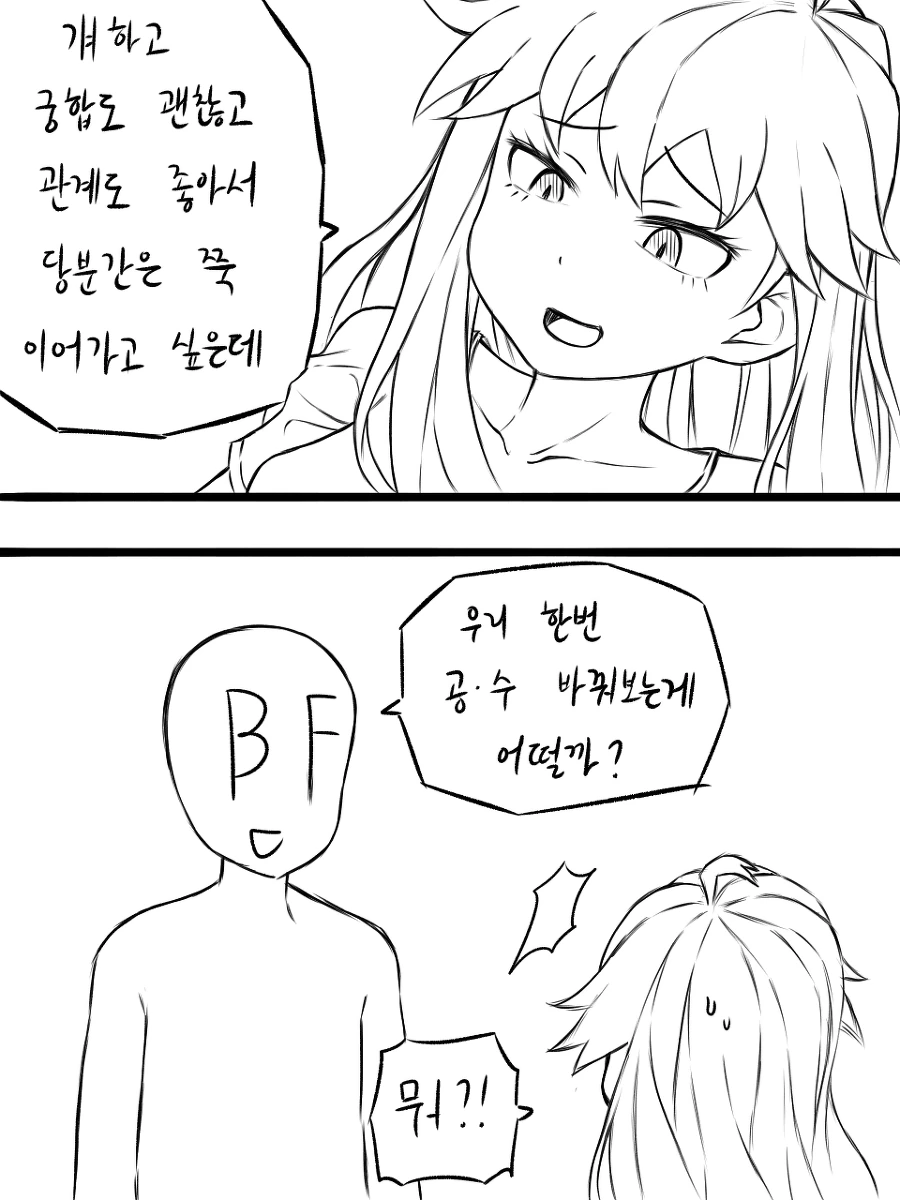 친구에게 ♥스연습 부탁하는 만화 - 이미지 3