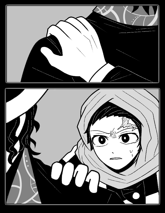 귀멸) 무잔의 얼굴을 보고 놀란 탄지로.manhwa