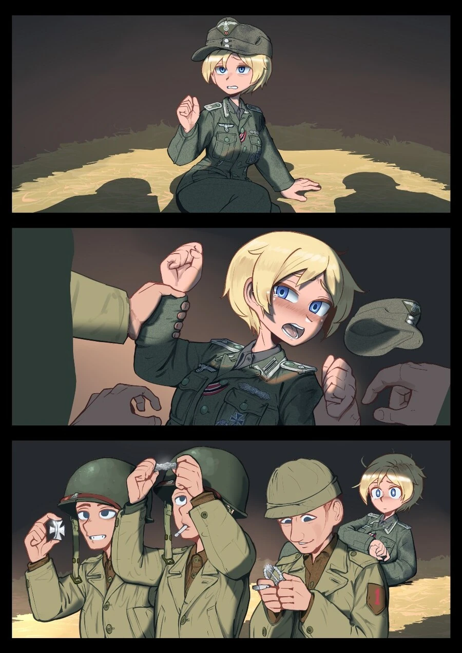 나치녀가 미군맨들에게 잡혀서 메챠쿠챠 벗겨진.manga - 이미지 2