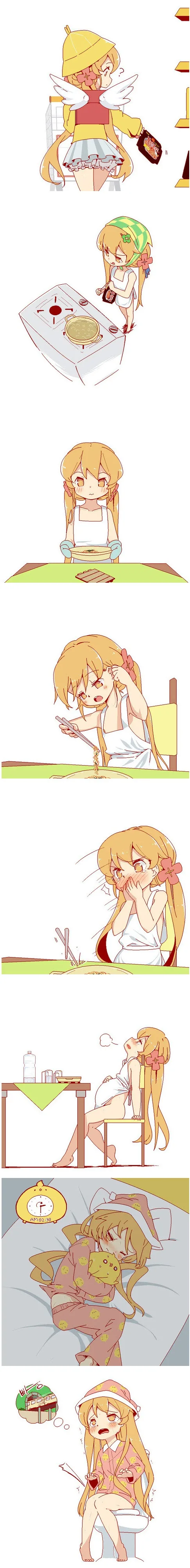 불닭볶음면을 먹는 소녀 Manhwa