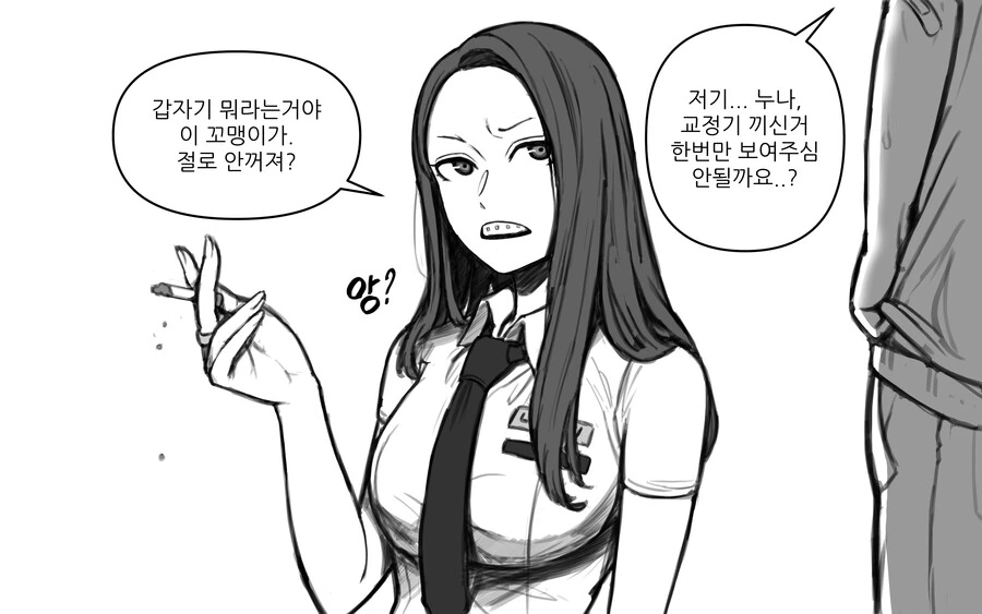 일진 누나에게 한번만 보여달라고 부탁하는 만화