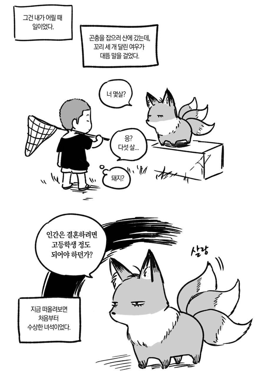 어릴적 친구였던 여우가 찾아오는 만화.jpg