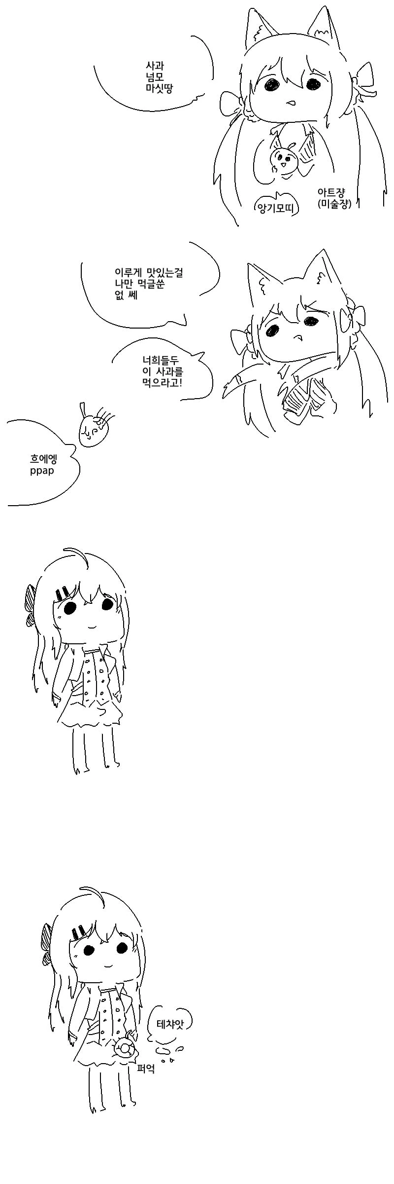 소녀전선) 사과먹고싶어서그린만화