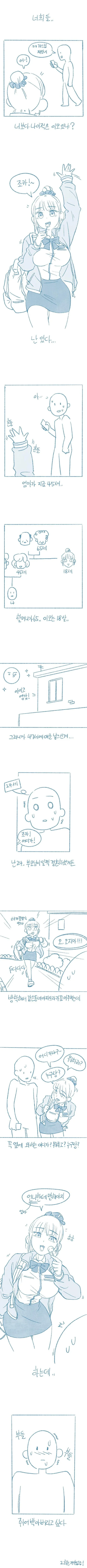 ㅇㅎ) 나보다 어린 여고생 이모가 있는 만화