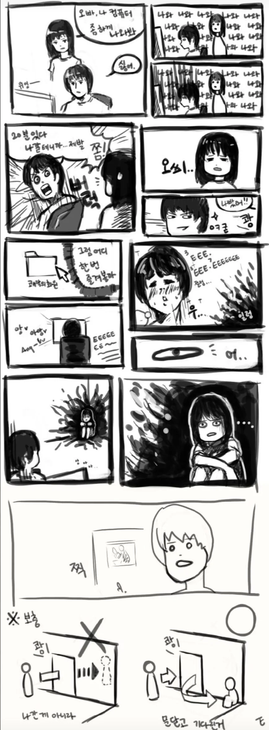 ㄸㄸㅇ치다가 여동생한테 들키는.manwha