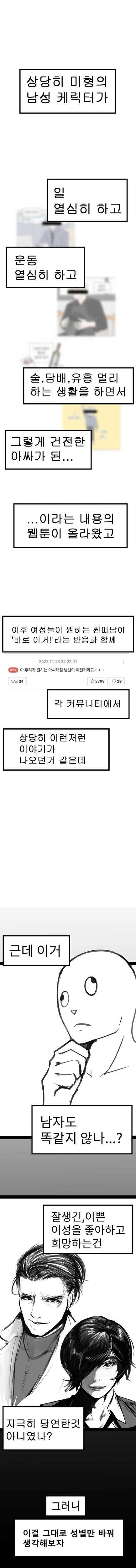 ㅇㅎ) -찐따남- 미러링 하는 만화
