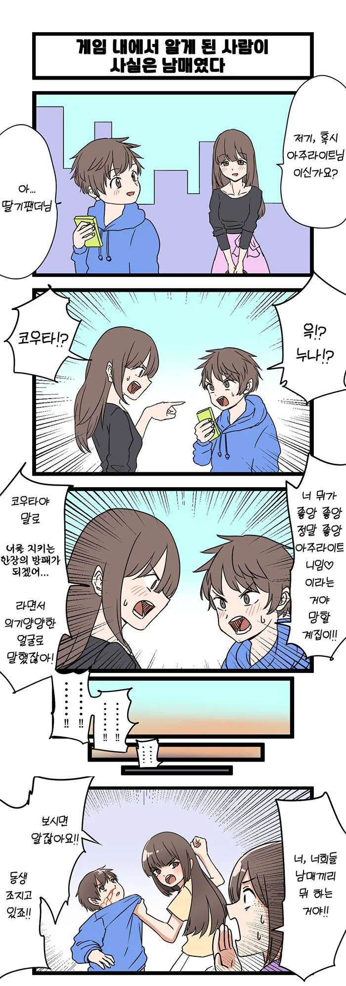 오프 모임에서 친누나 만나는 만화