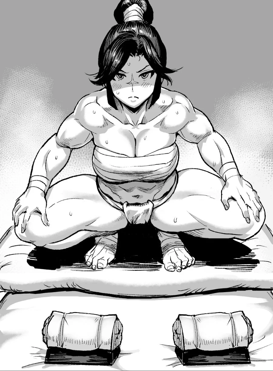 잠자리 준비 중인 처자의 모습.manga