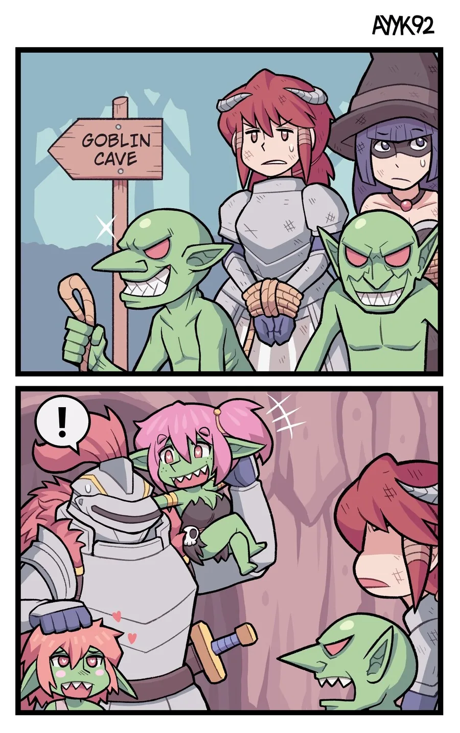 오히려 본진이 털려버린 고블린들.Manga