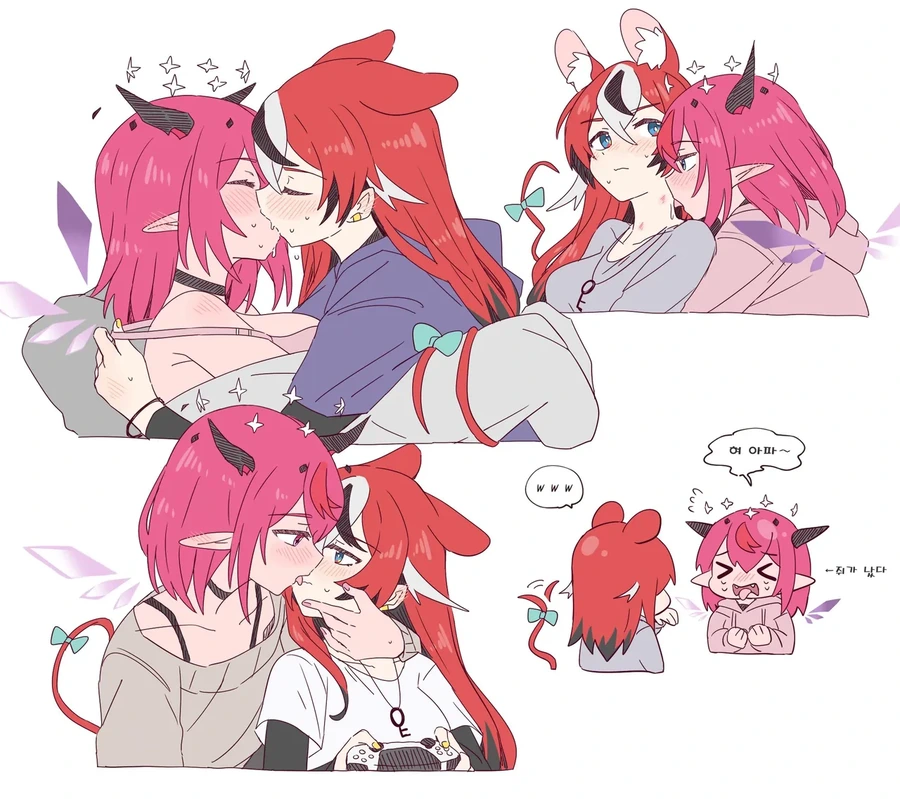 버튜버)아이리스 입안에 자신을 심어주는 땃쥐.comic