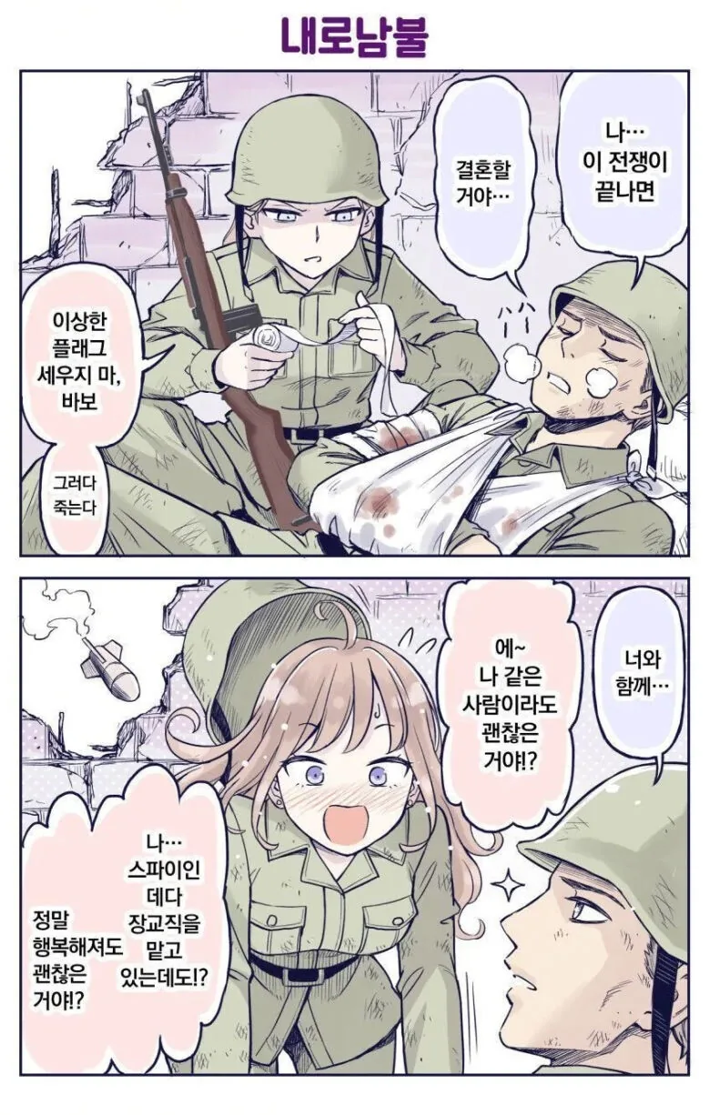 전쟁터에서 이상한 플래그 세우능 만화
