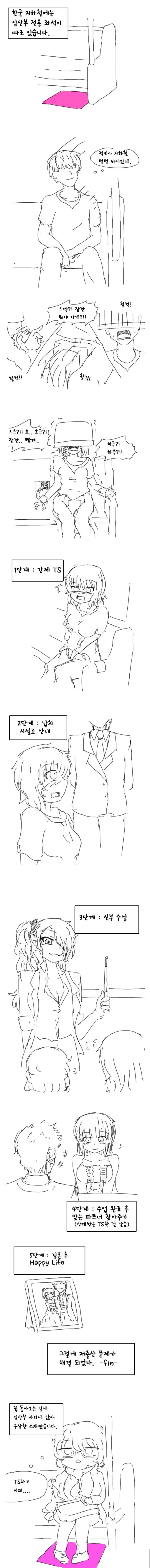 [TS] 지하철 임산부석 앉는 만화.manhwa