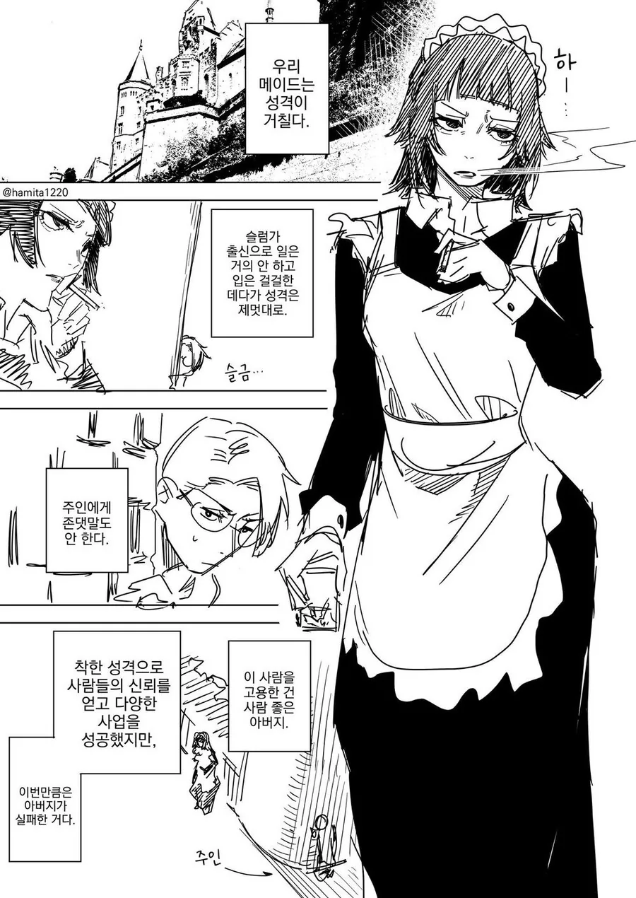 담배피는 메이드랑 동거하는.manhwa