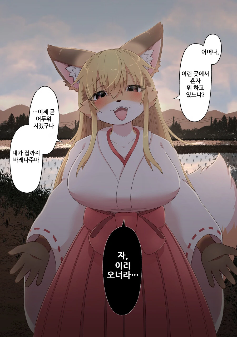 길을 알려주는 여우무녀눈나 만화