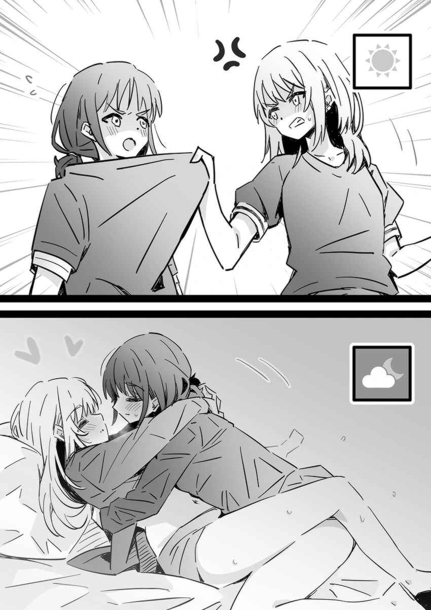 걸밴크) 레섹한 후 침대에 같이 있는 모모카랑 니나 - 이미지 3