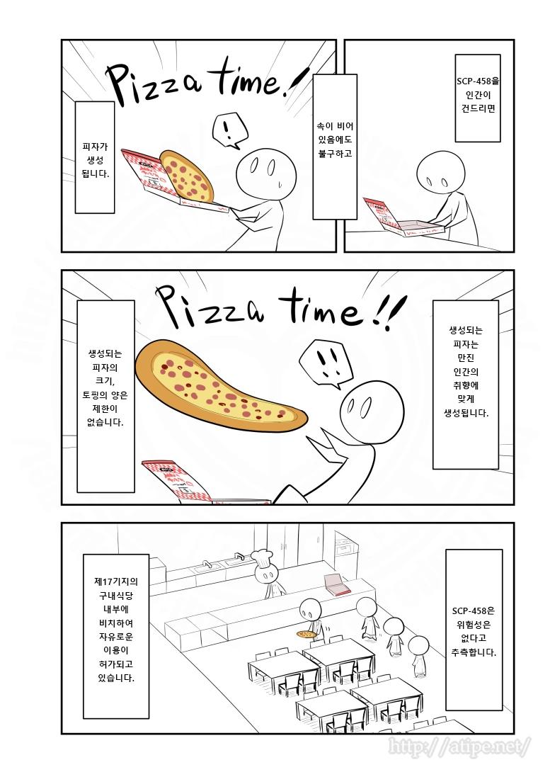 SCP 간단 소개 만화 - SCP-458편 끝이 없는 피자 상자 - 이미지 2
