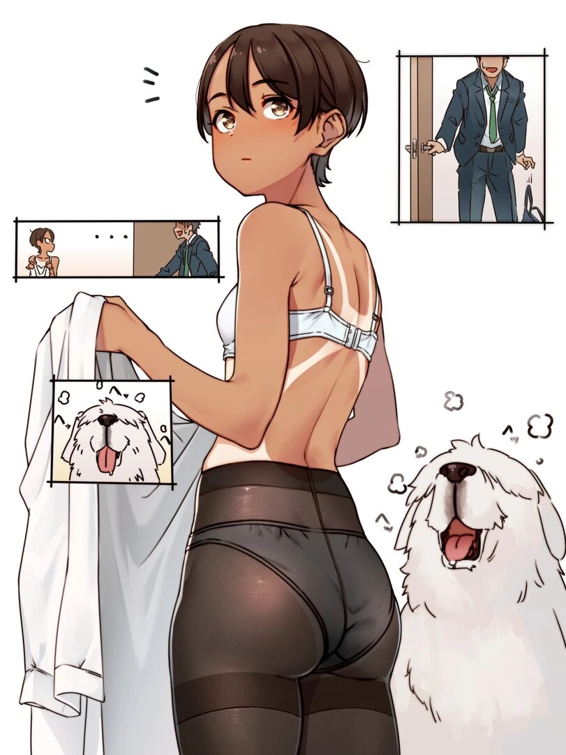 끌림) 갈색 숏컷 ㅇㄷ이 스타킹 캐