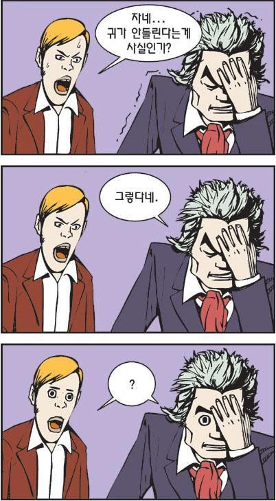 청력을 완전히 잃어버린 음악천재 베토벤 만화.Manhwa