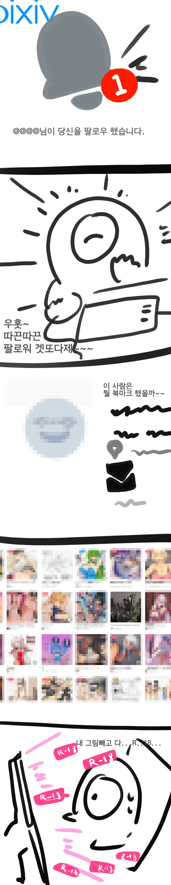 픽시브에 그림 올리는 이야기