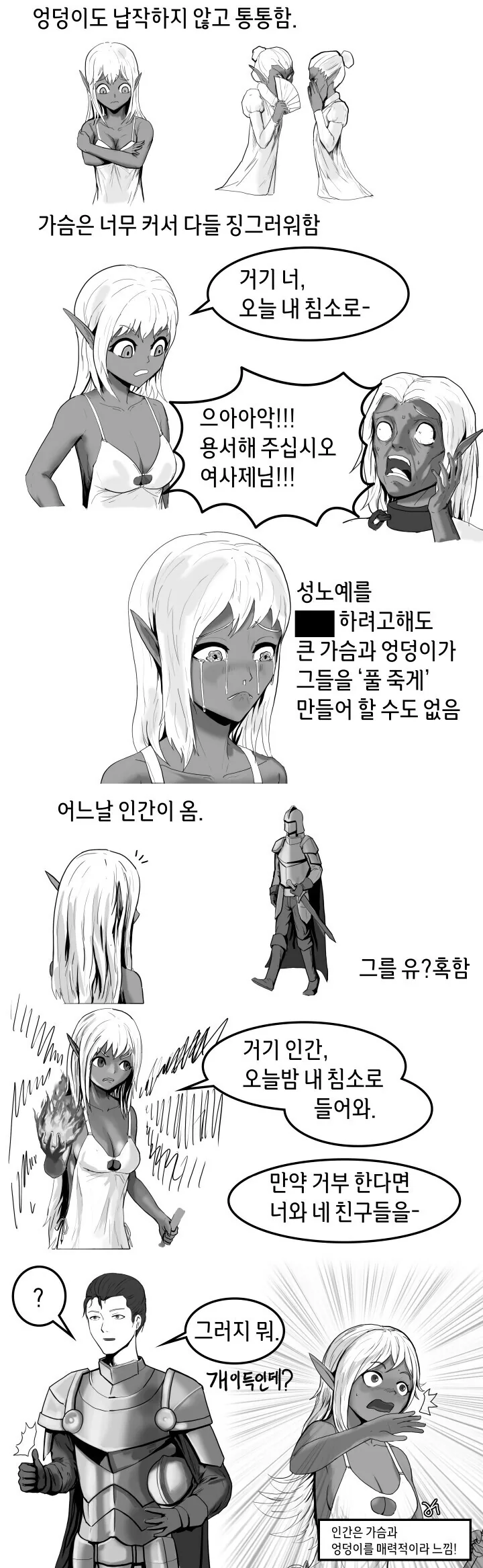 매우 뚱뚱한 다크엘프 여사제 만화.manwha - 이미지 4