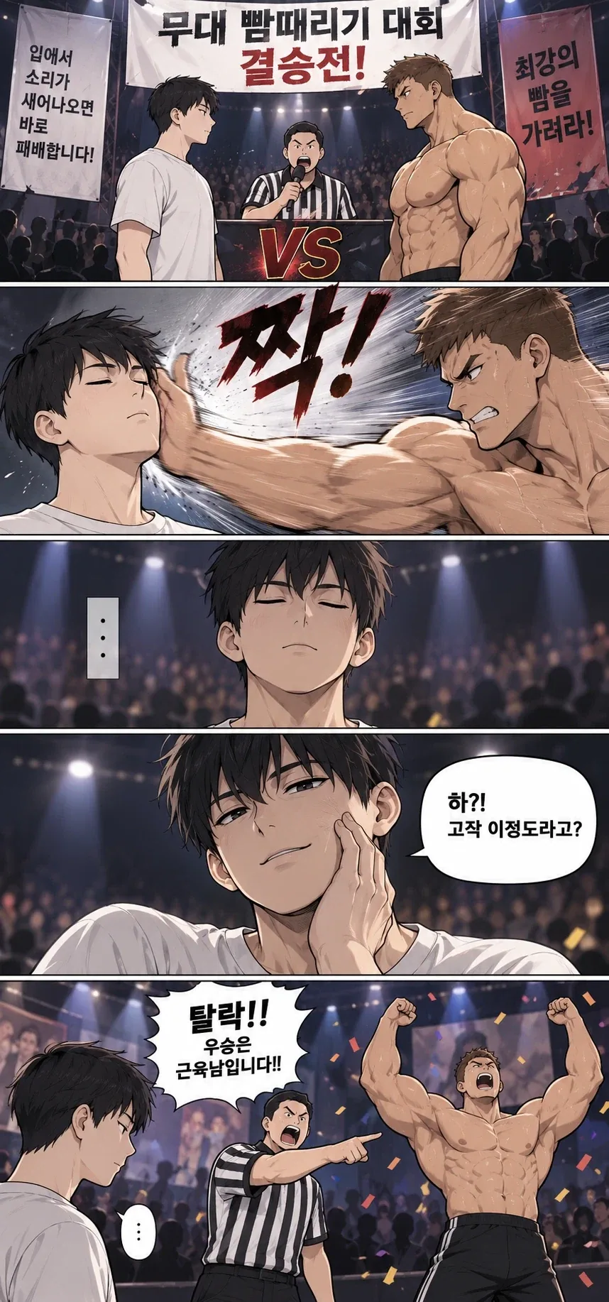 AI) 뺨때리기 대회 하는 만화