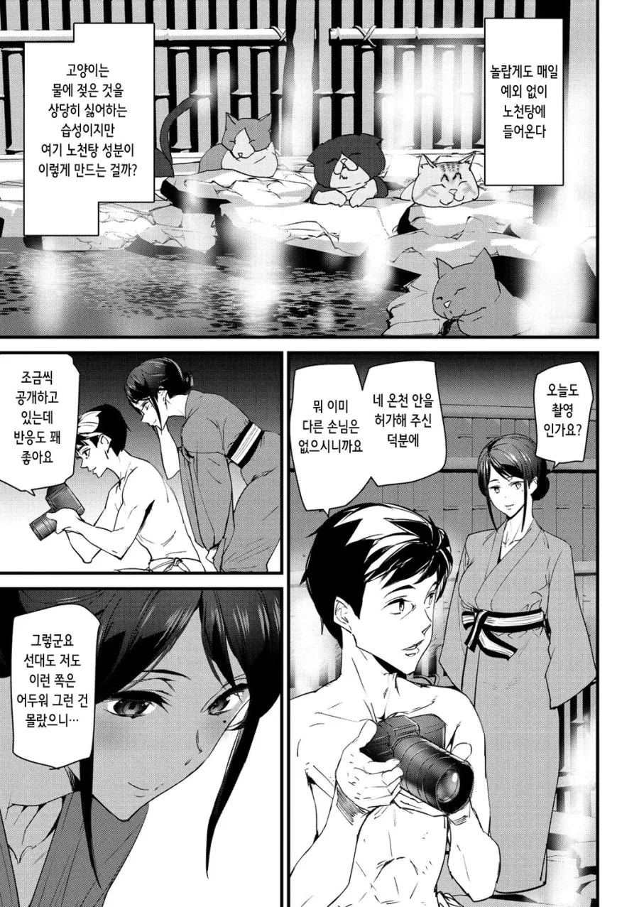 온천에서 고양이를 찍는 만화 - 이미지 2