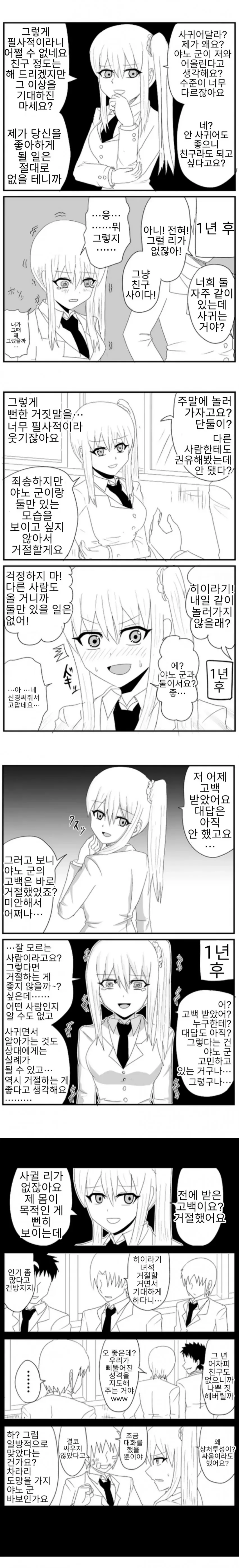 고백을 거절하고 후회하는 만화