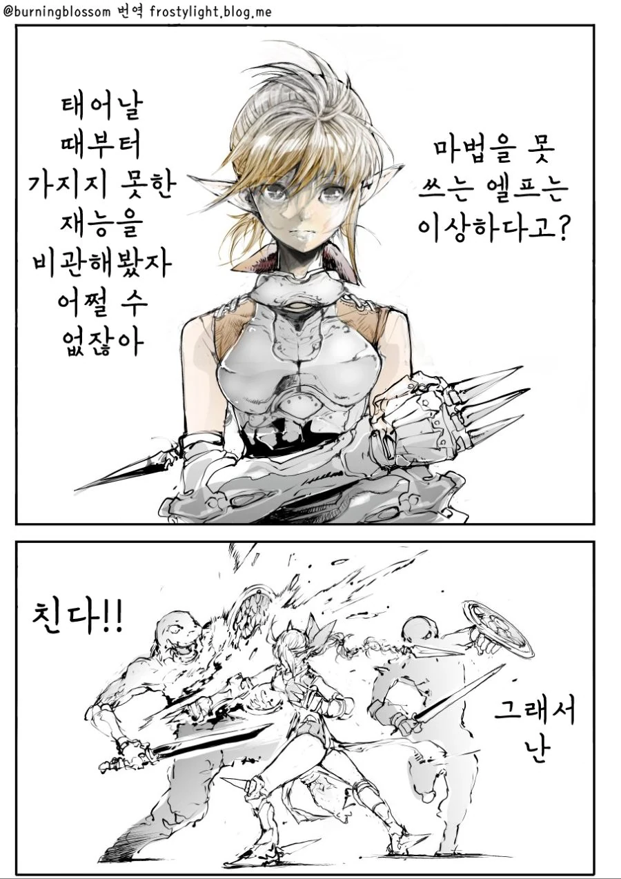 엘프 격투가와 새디스트 힐러 만화.manga