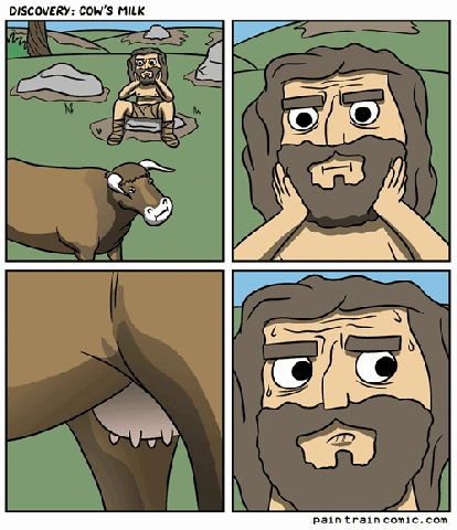 인간이 우유를 처음으로 먹기까지 10초전.Manga
