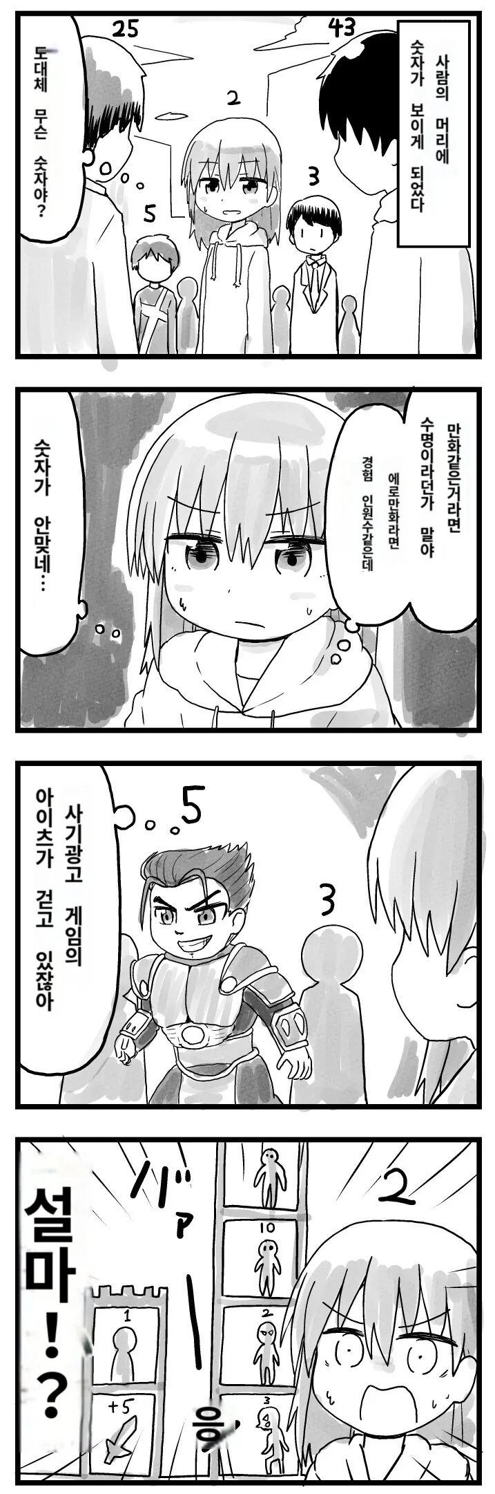 공포]머리 위에 숫자가 보이는 만화 ㅗㅜㅑ