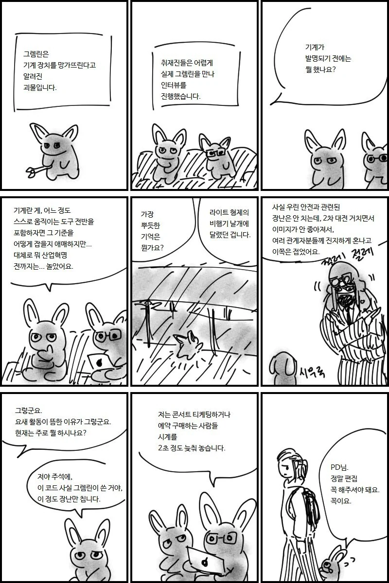 그렘린 취재하는 만화