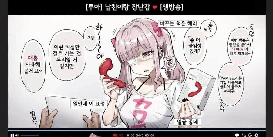 성인 장난감 리뷰하는 만화