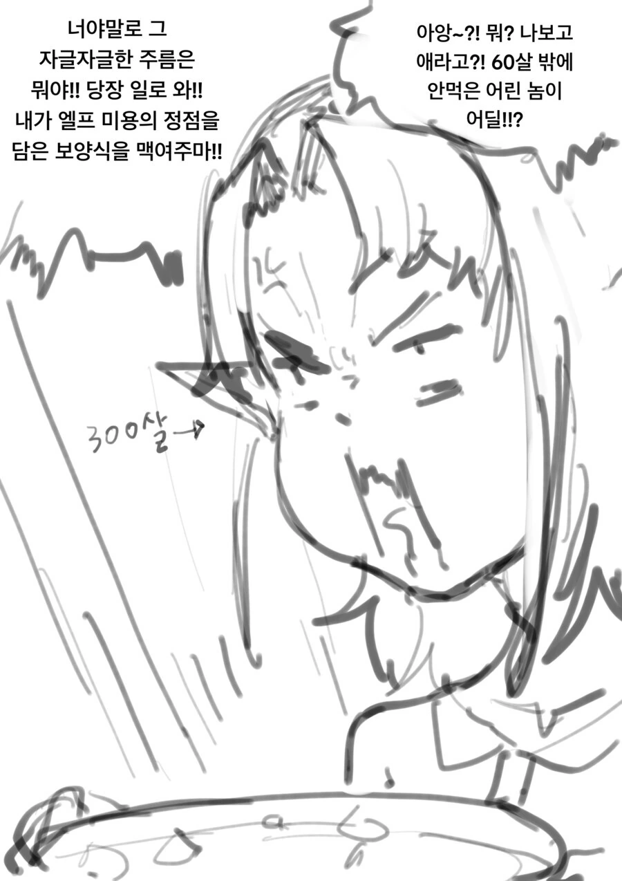 엘프가 할머니랑 서로 맥이는 만화 - 이미지 3