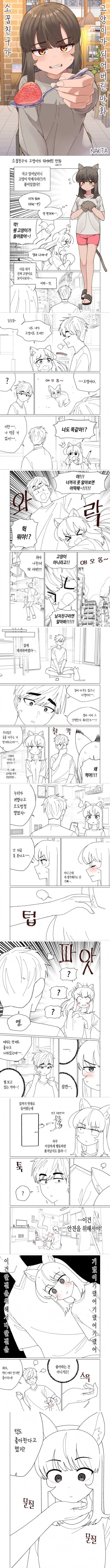 소꿉친구가 고양이가 되어버리는 만화