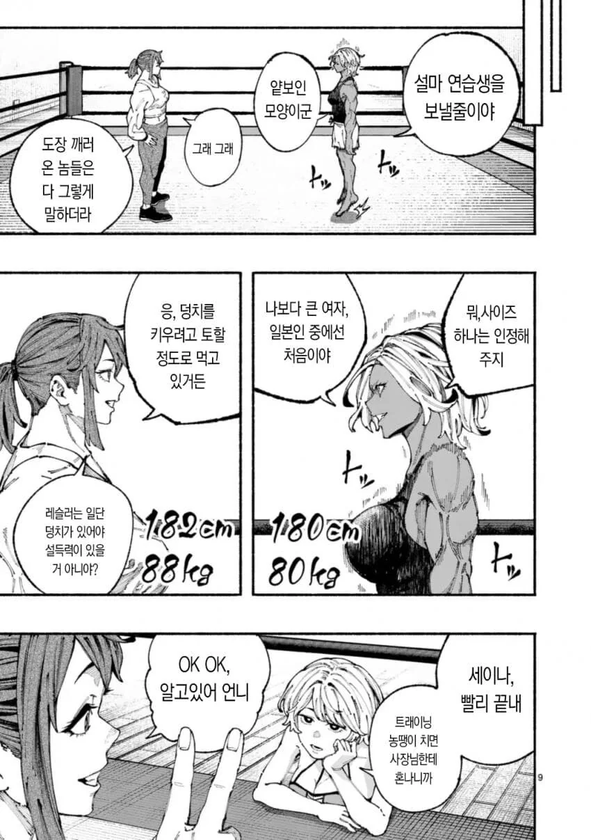 프로레슬러 VS 종합격투가 여자애가 싸우는 .manwha - 이미지 9