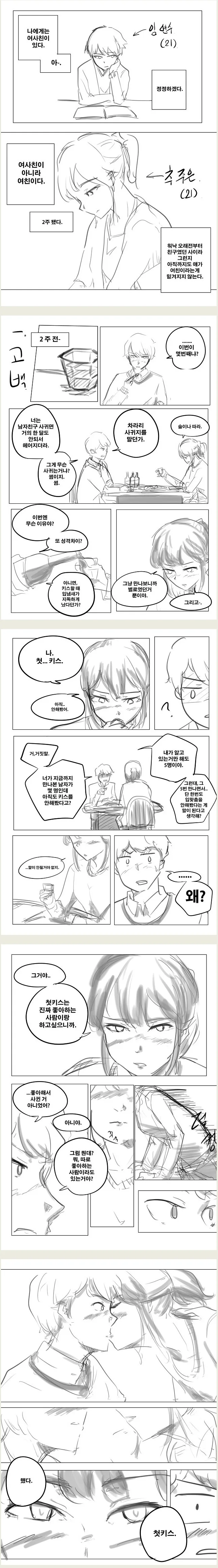 헤어진 여사친과 술한잔 하는 manhwa