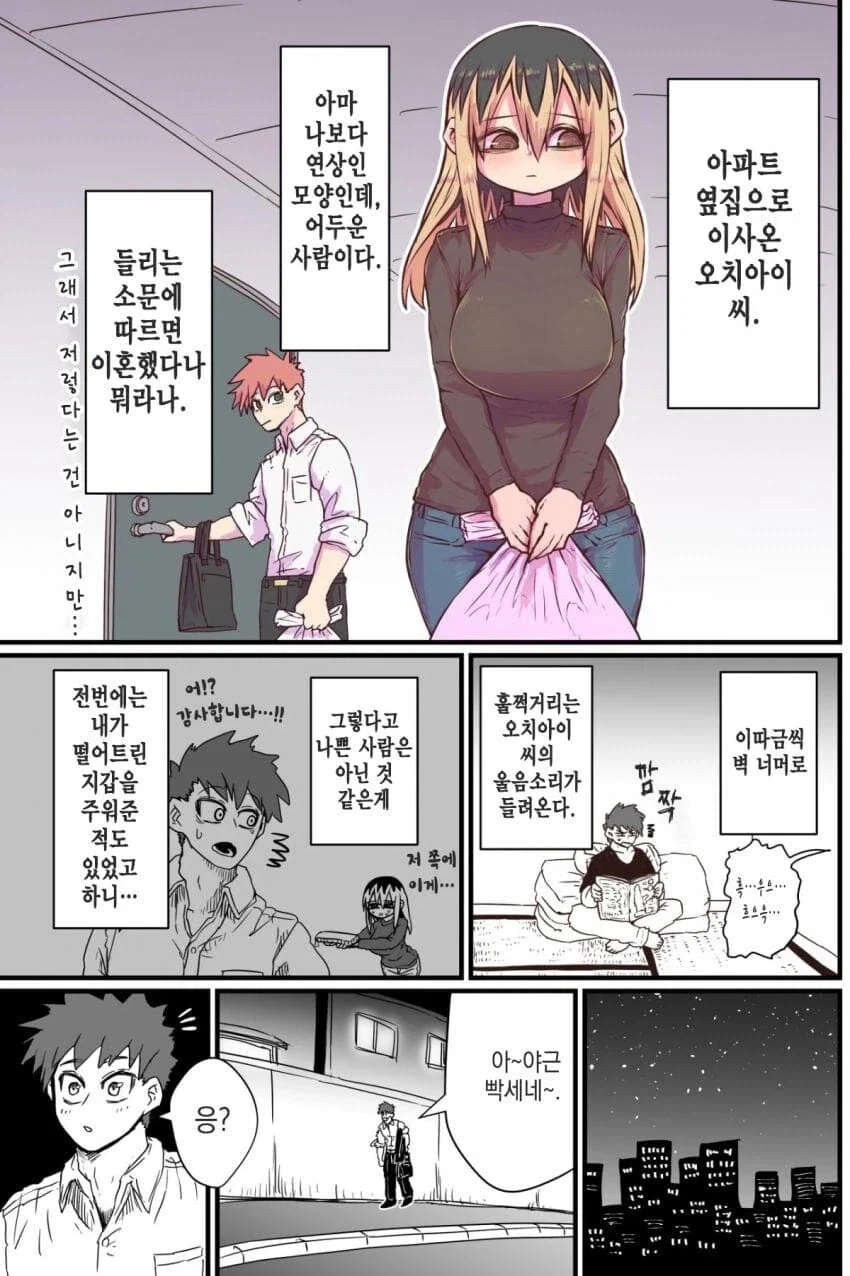 옆집 이혼한 사람과 썸 타는 만화