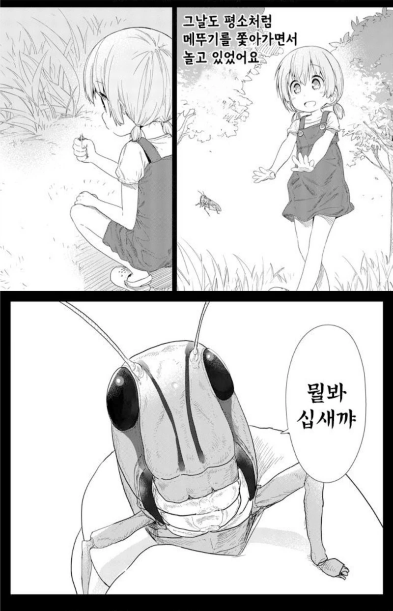 메뚜기를 잡은 소녀 만화.manhwa